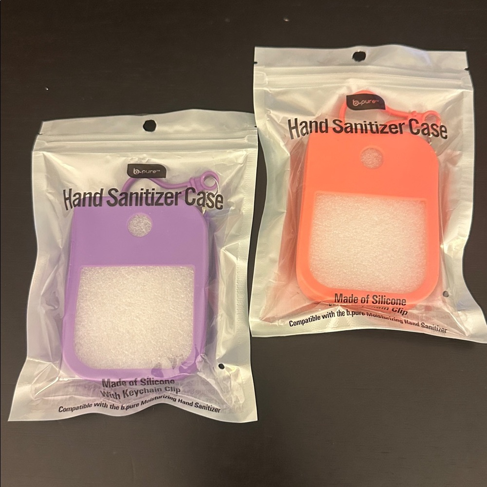 BPure Silicone Hand Sanitizer Case purple & coral orange
